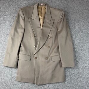 Vintage Balmain Double Breasted Sport Coat Blazer Mens 38 S Brown